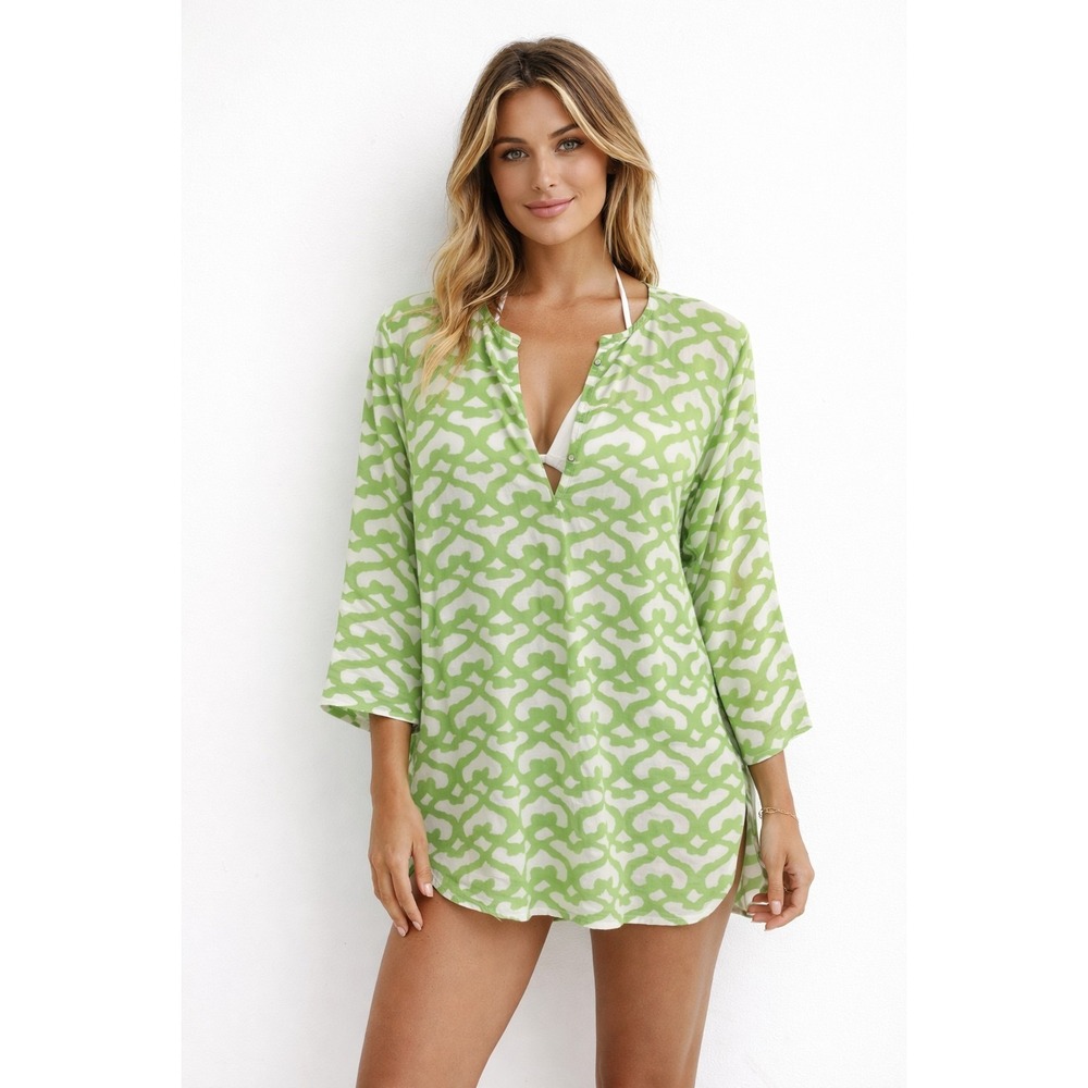 Roller Rabbit Embroidered Swimsuit Coverup Womens Medium Resortwear Boho Beach